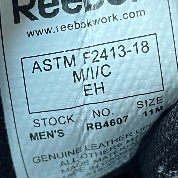 Reebok Work Sublite Cushion Work Mid-Cut Alloy Toe Slip Resistant Boots 11 Mens - Picture 6 of 7